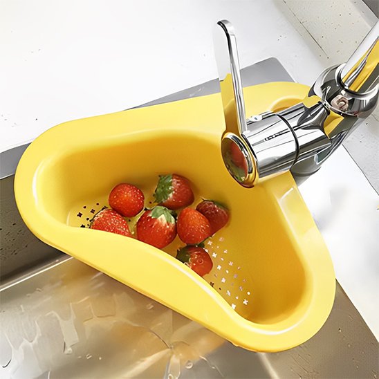 egouttoir jaune fraises evier