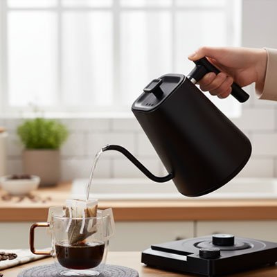 petite bouilloire electrique noir cafe eau cuisine