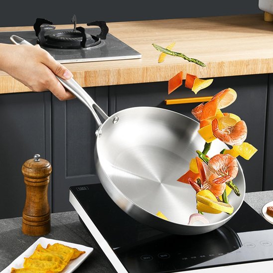 poele inox nourriture sel cuiseur electrique cuisine