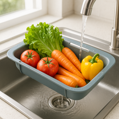 egouttoir gris legumes eau evier