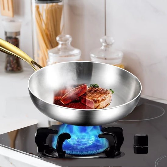 poele inox steak cuiseur a gaz cuisine